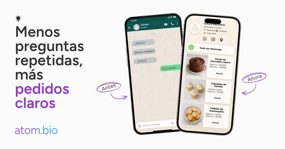 Comparación entre enviar precios por WhatsApp y usar un catálogo online