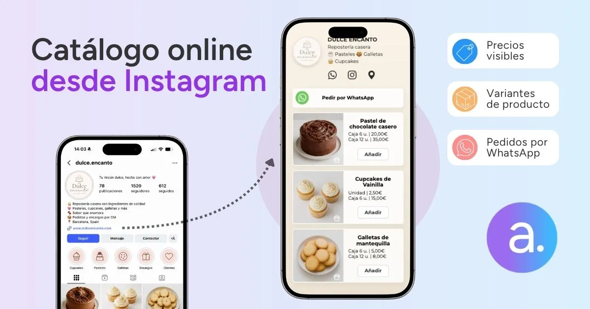 Ejemplo de catálogo para vender por WhatsApp desde Instagram