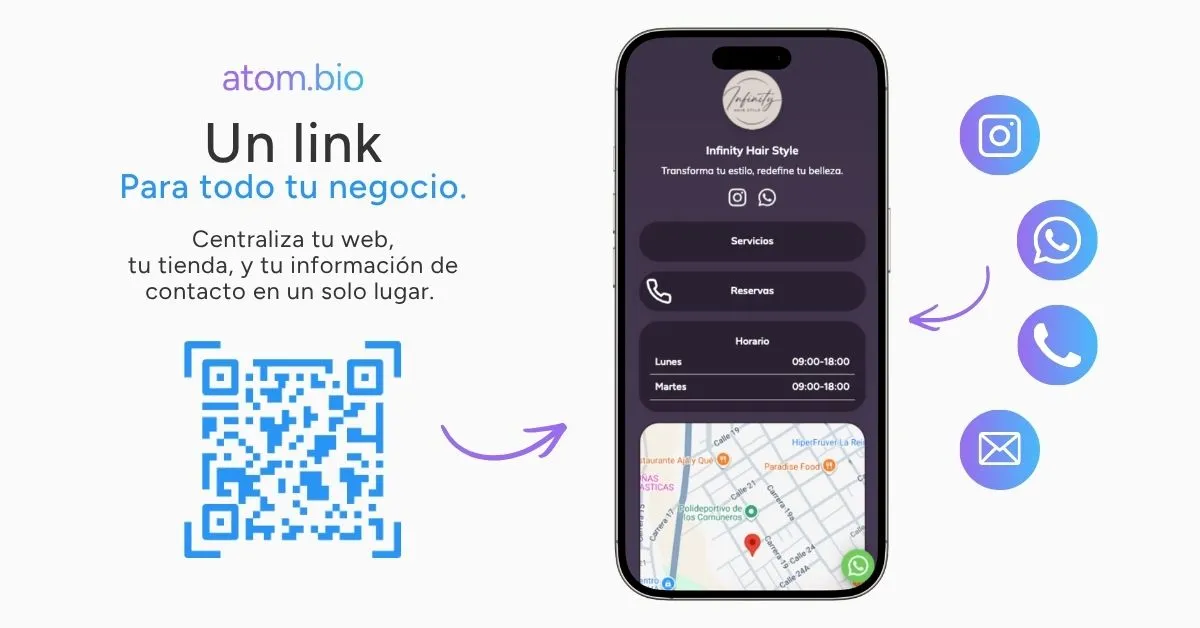 Mini web para negocio compartida desde Instagram WhatsApp y código QR