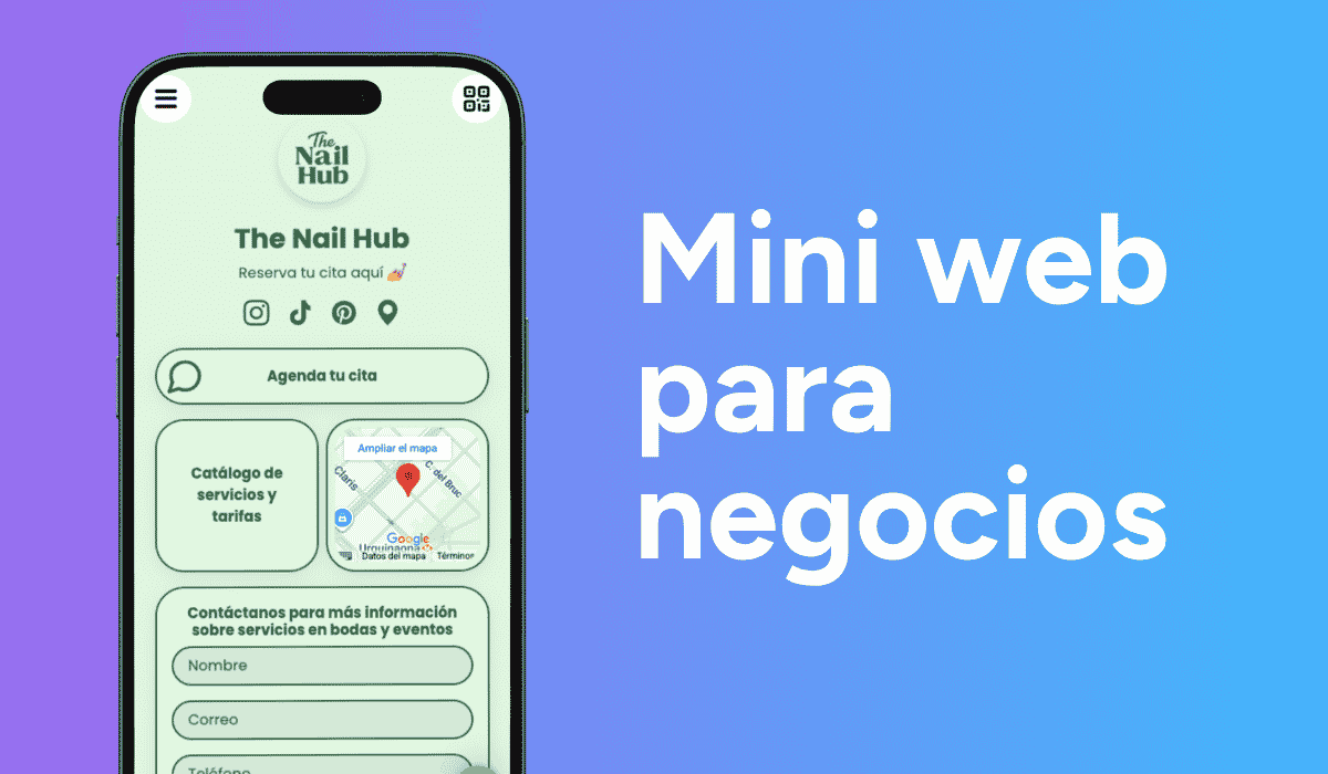 Mini web para negocio con servicios WhatsApp reseñas y ubicación